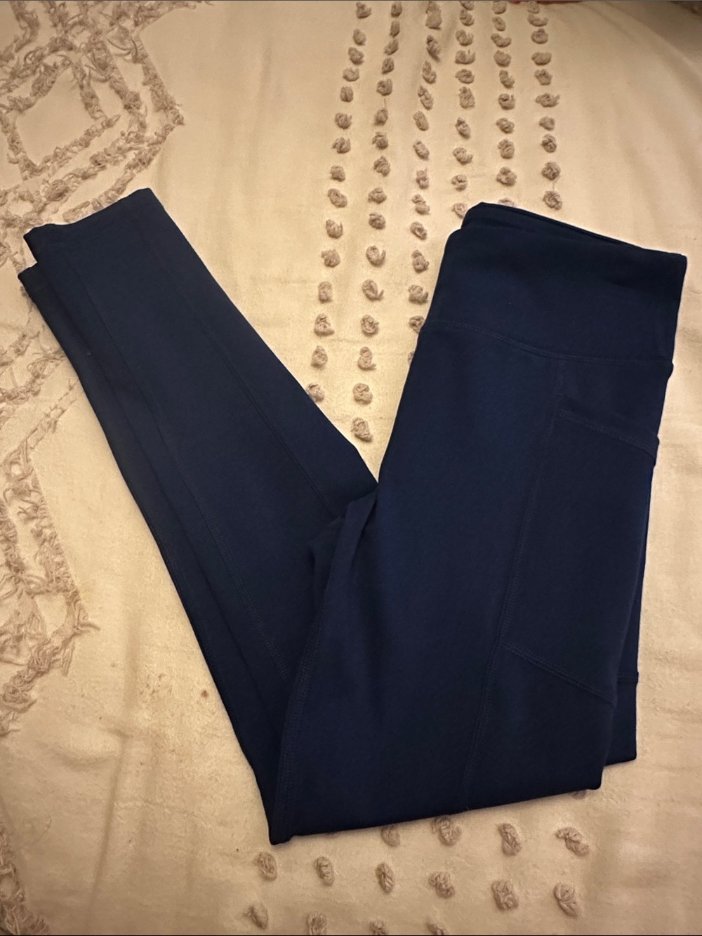 Yogalicious Navy High-Rise Performance Leggings with Side Pocket